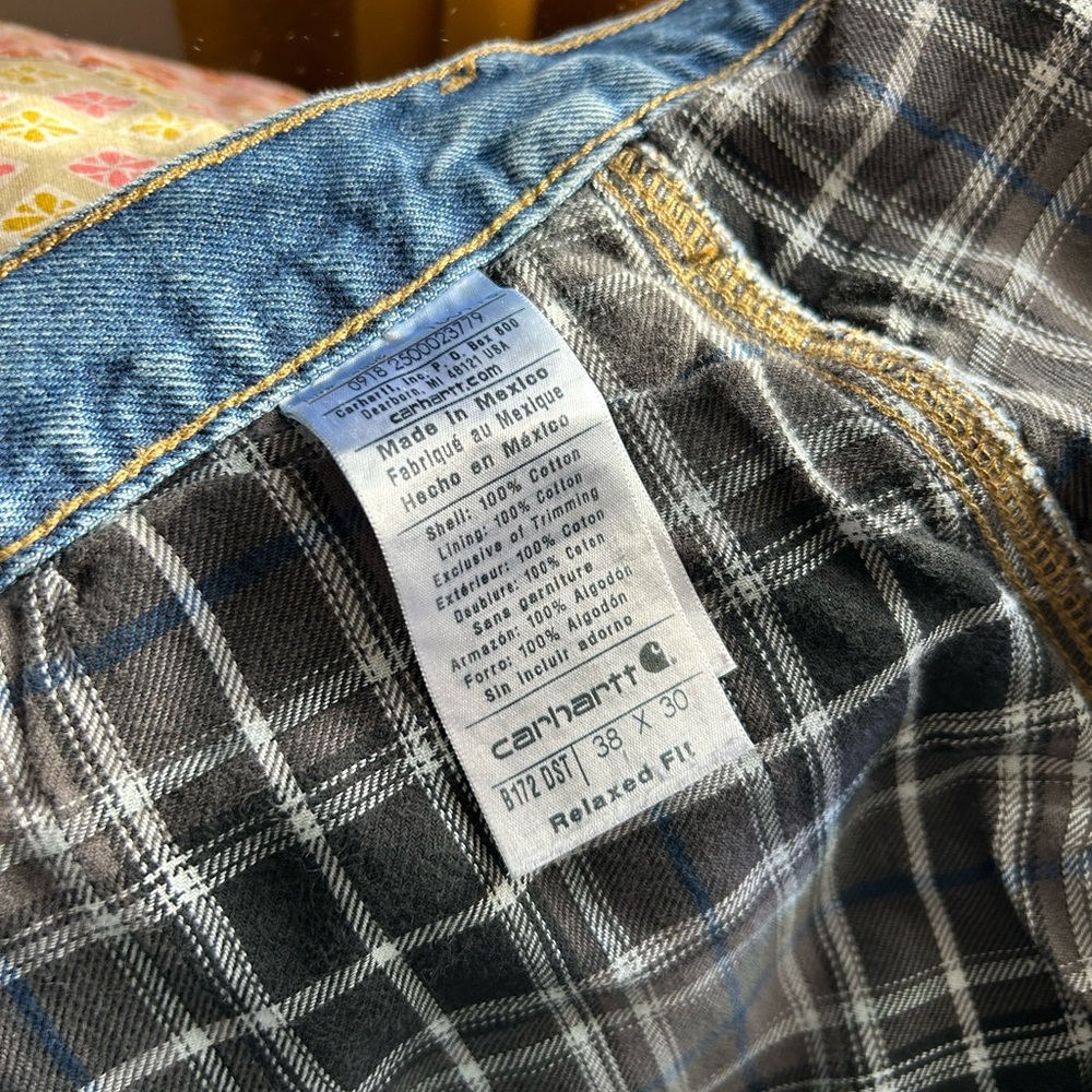 Carhartt Blue Denim with Grey+Blue Plaid Lining - Picture 9 of 9